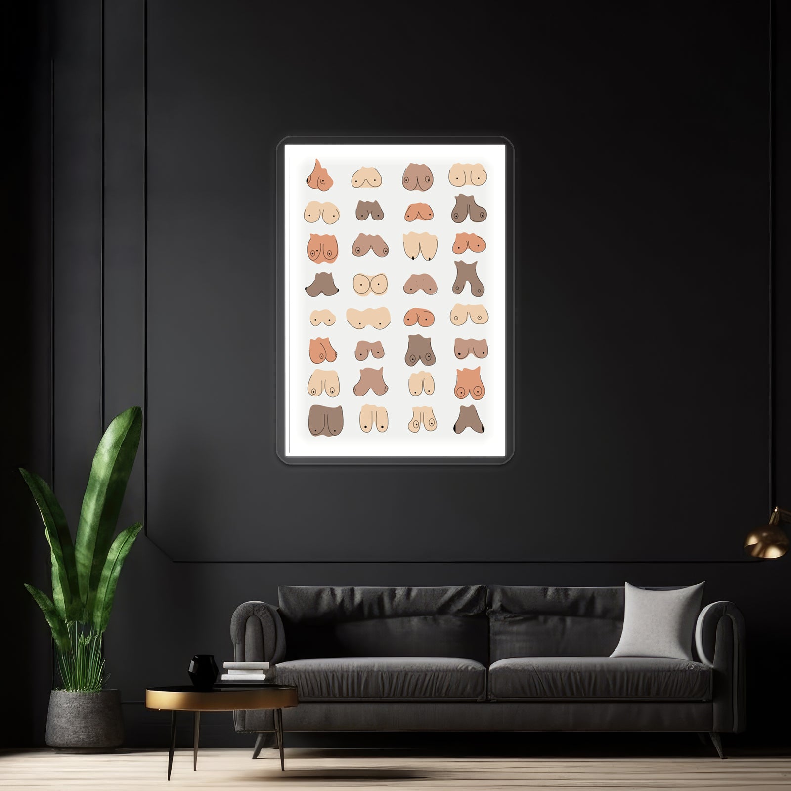 Boobs Come In All Shapes And Sizes Colourful Wall Artwork Neon Signs | Shineneon