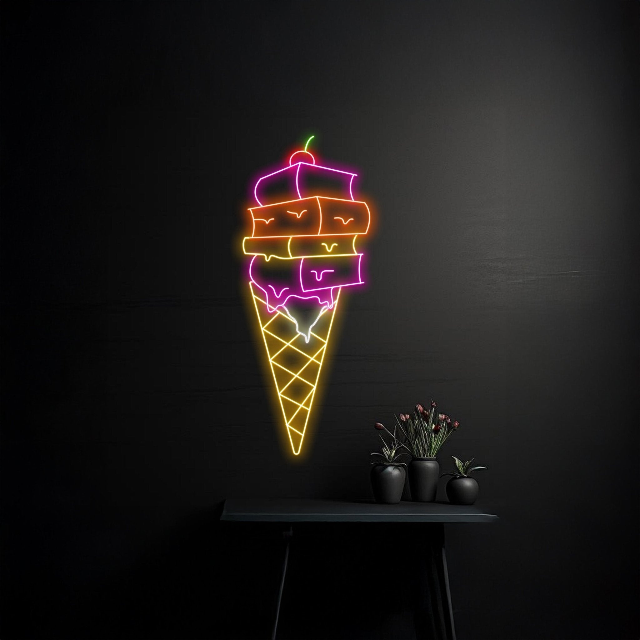 Book Ice Cream Neon Sign - Shineneon
