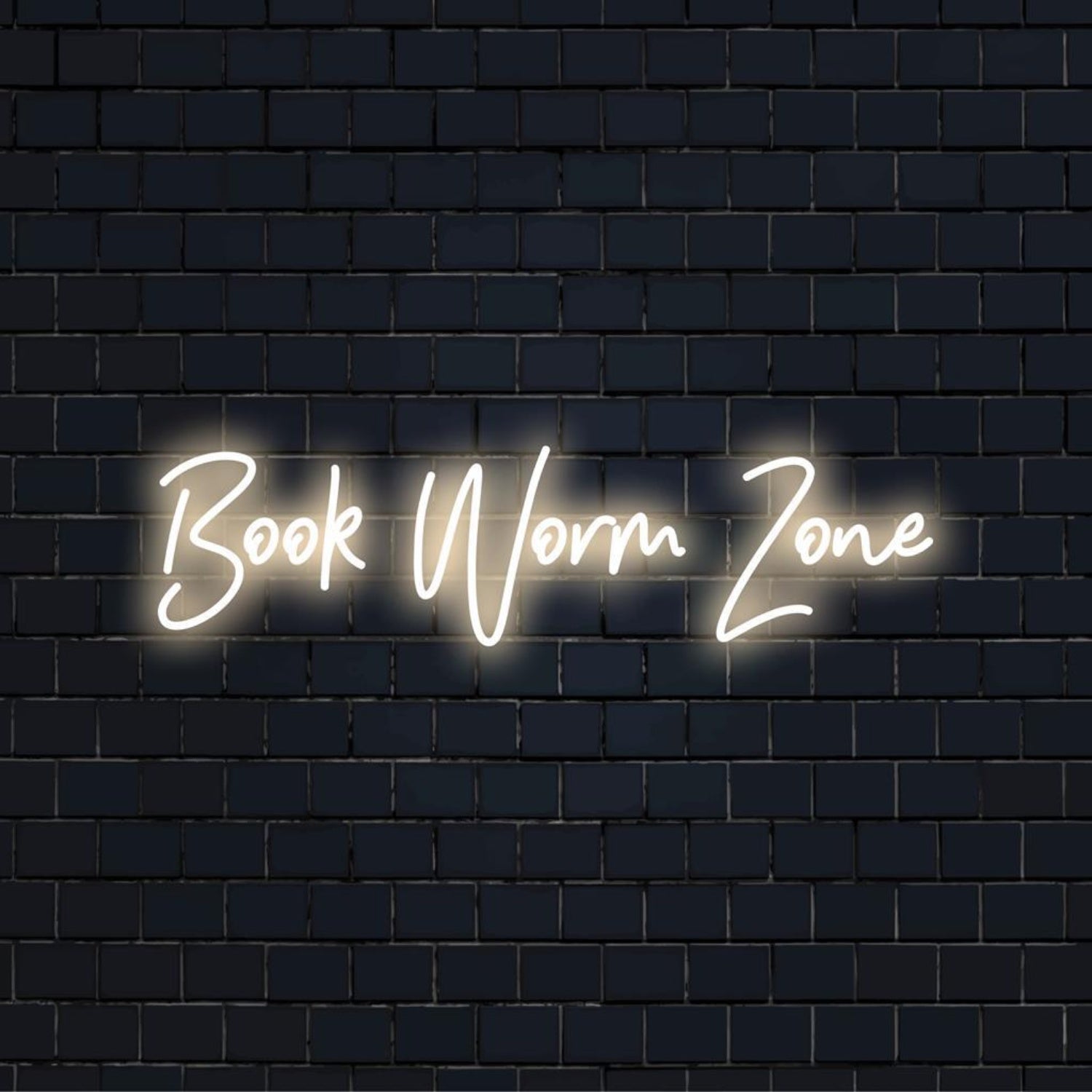 Book Worm Zone White Glow Led Neon Sign For Bookstore Home Library Decor | Shineneon