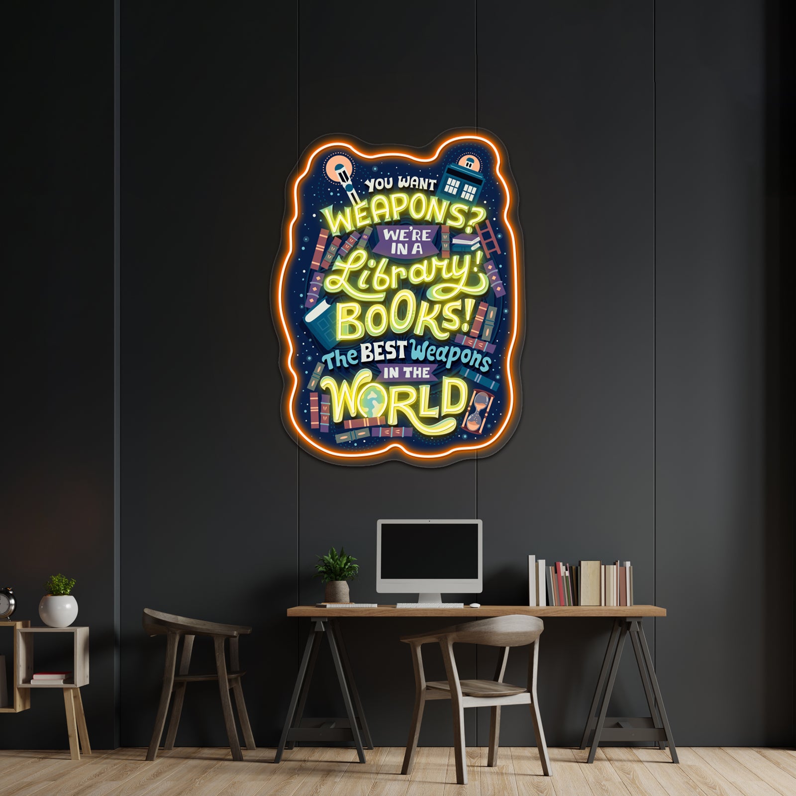 Books Are The Best Weapons Artwork Led Neon Sign