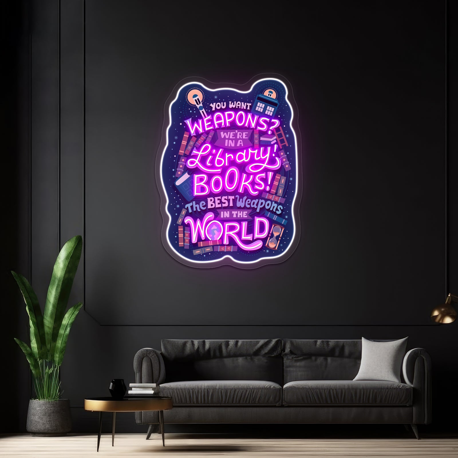 Books Are The Best Weapons Artwork Led Neon Sign