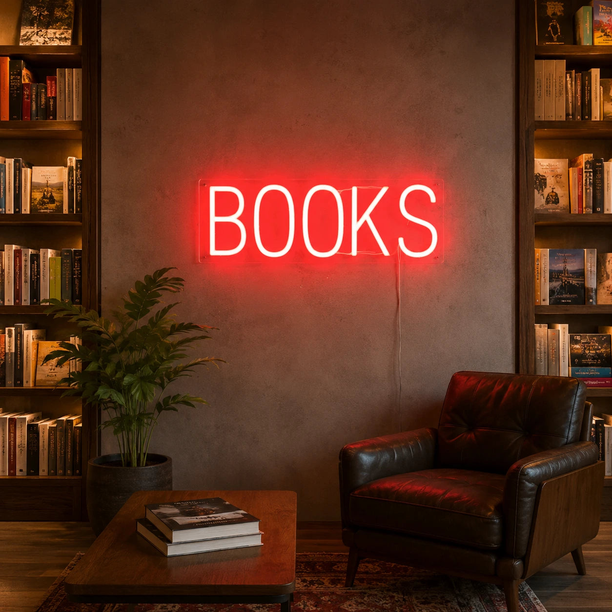 Books LED Neon Sign Wall Neon Sign - 03 Real Lifestyle Scene