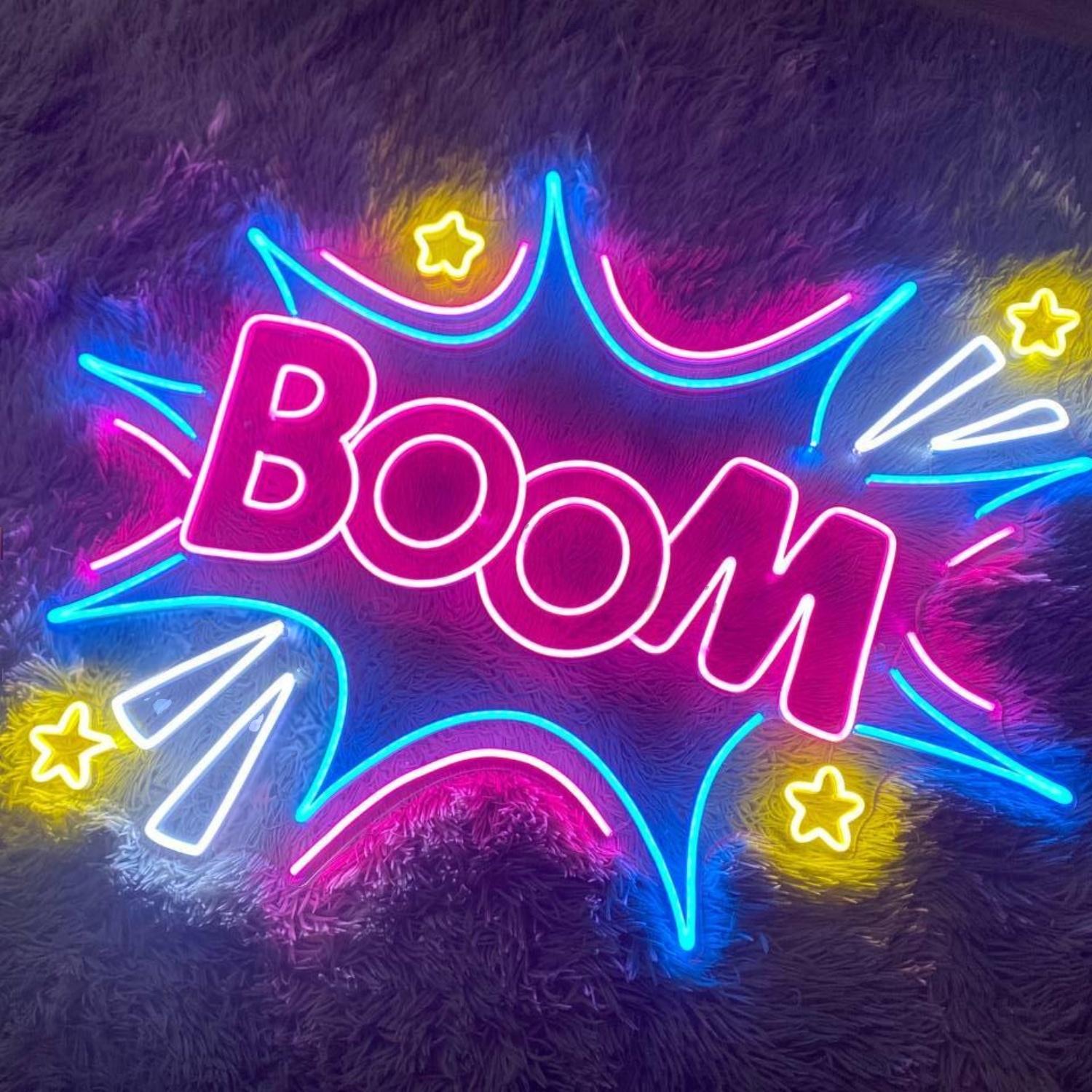 Boom Multicolor Explosion Led Neon Sign For Indoor Party Room Decor | Shineneon