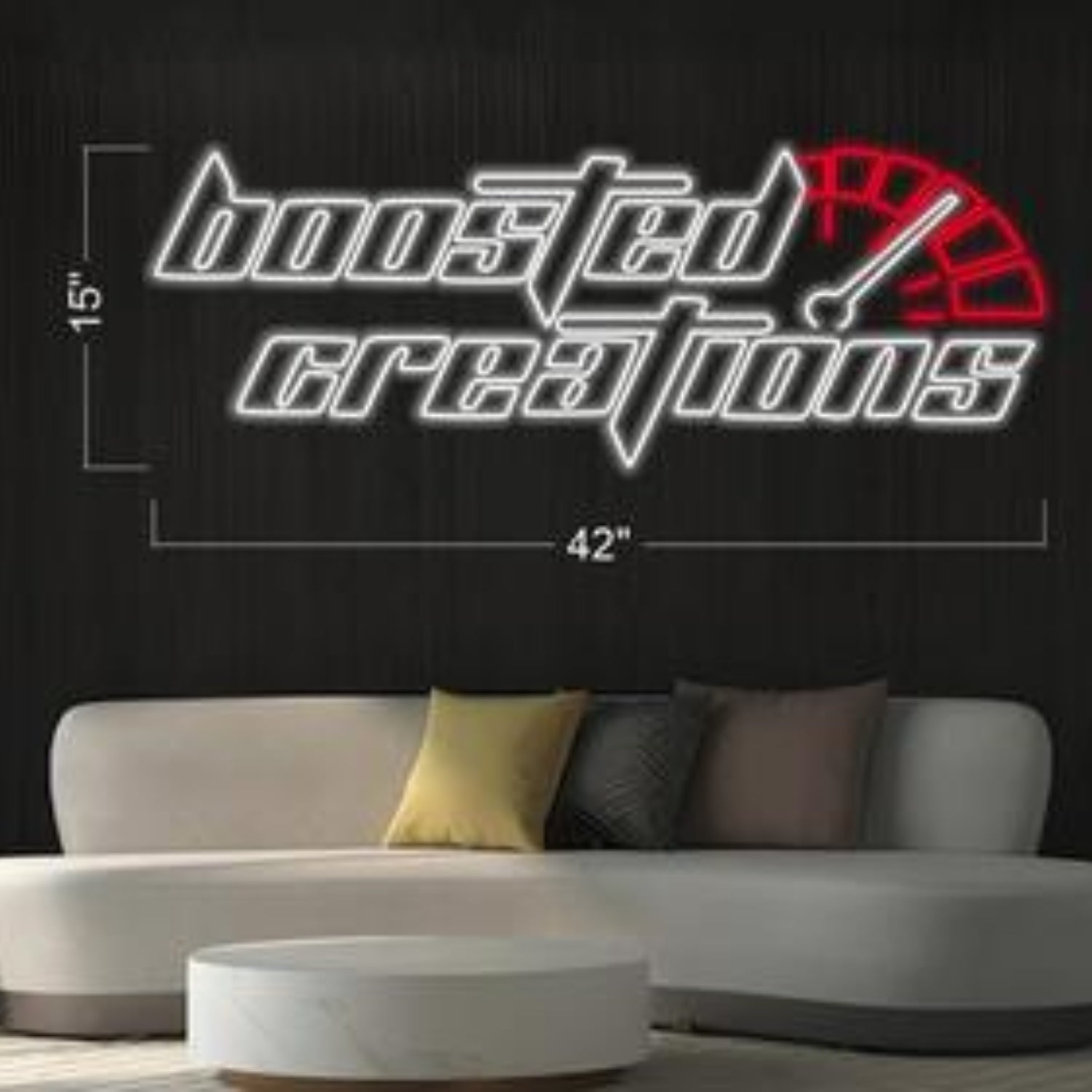 Boosted Creations Red-White Speedometer Led Neon Sign For Auto Studio Retro Home Decor | Shineneon