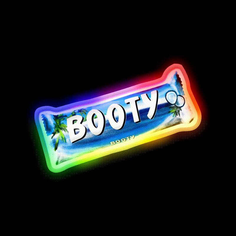 Booty Bounty Chocolate Bar Man Cave Bar Led Neon Sign Rgb Color - LED neon sign close-up detail