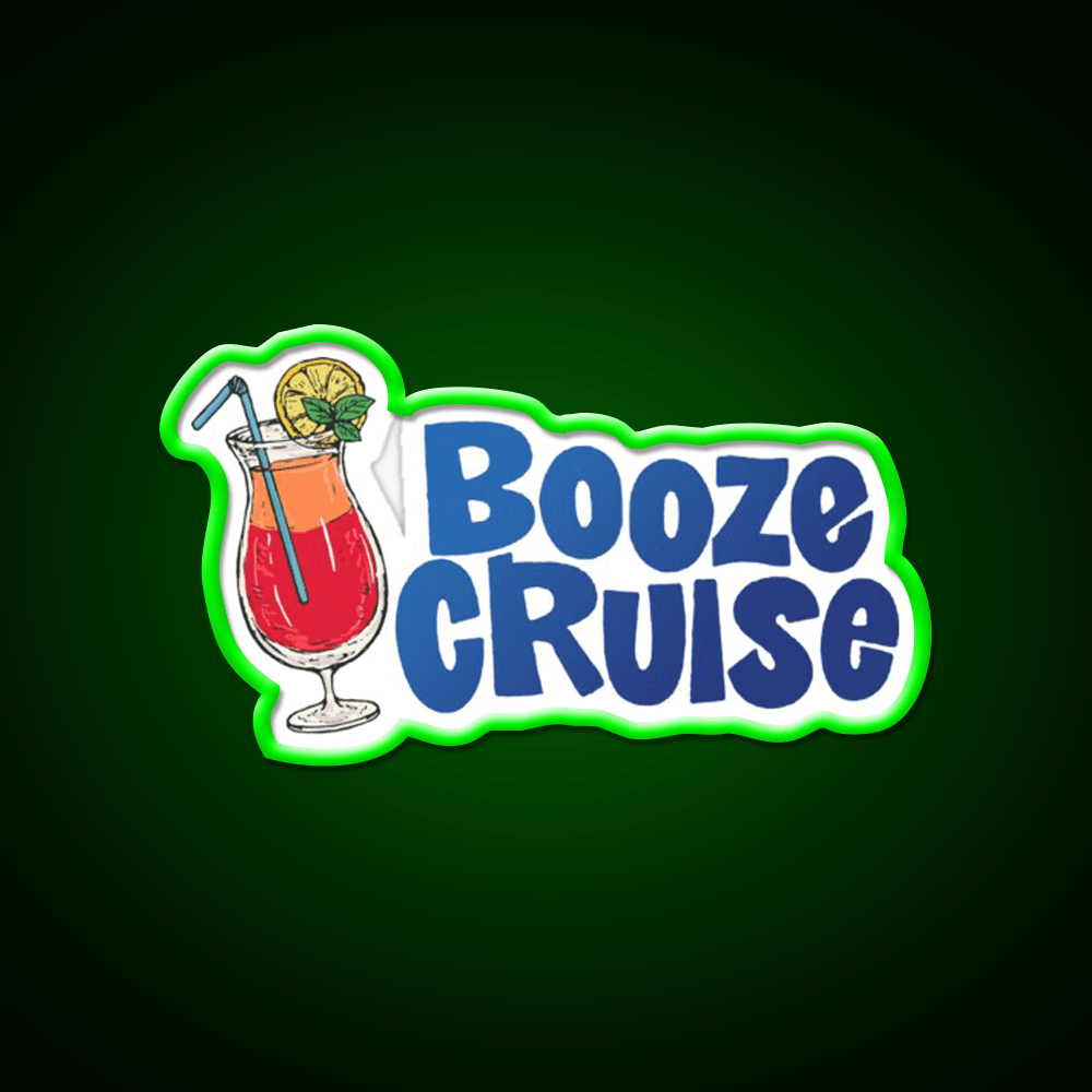 Booze Cruise Cocktail Drink Cocktail Bar Decor Led Neon Sign Rgb Color - Shineneon