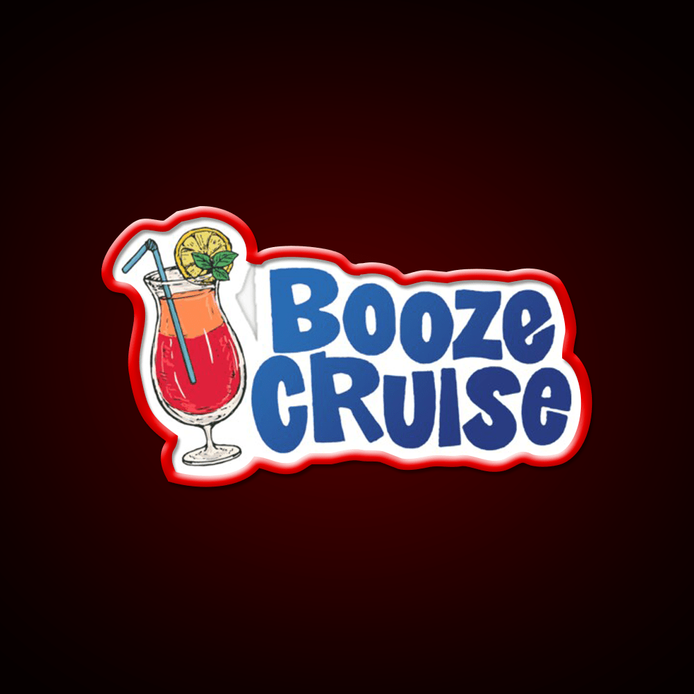 Booze Cruise Cocktail Drink Cocktail Bar Decor Led Neon Sign Rgb Color - Shineneon