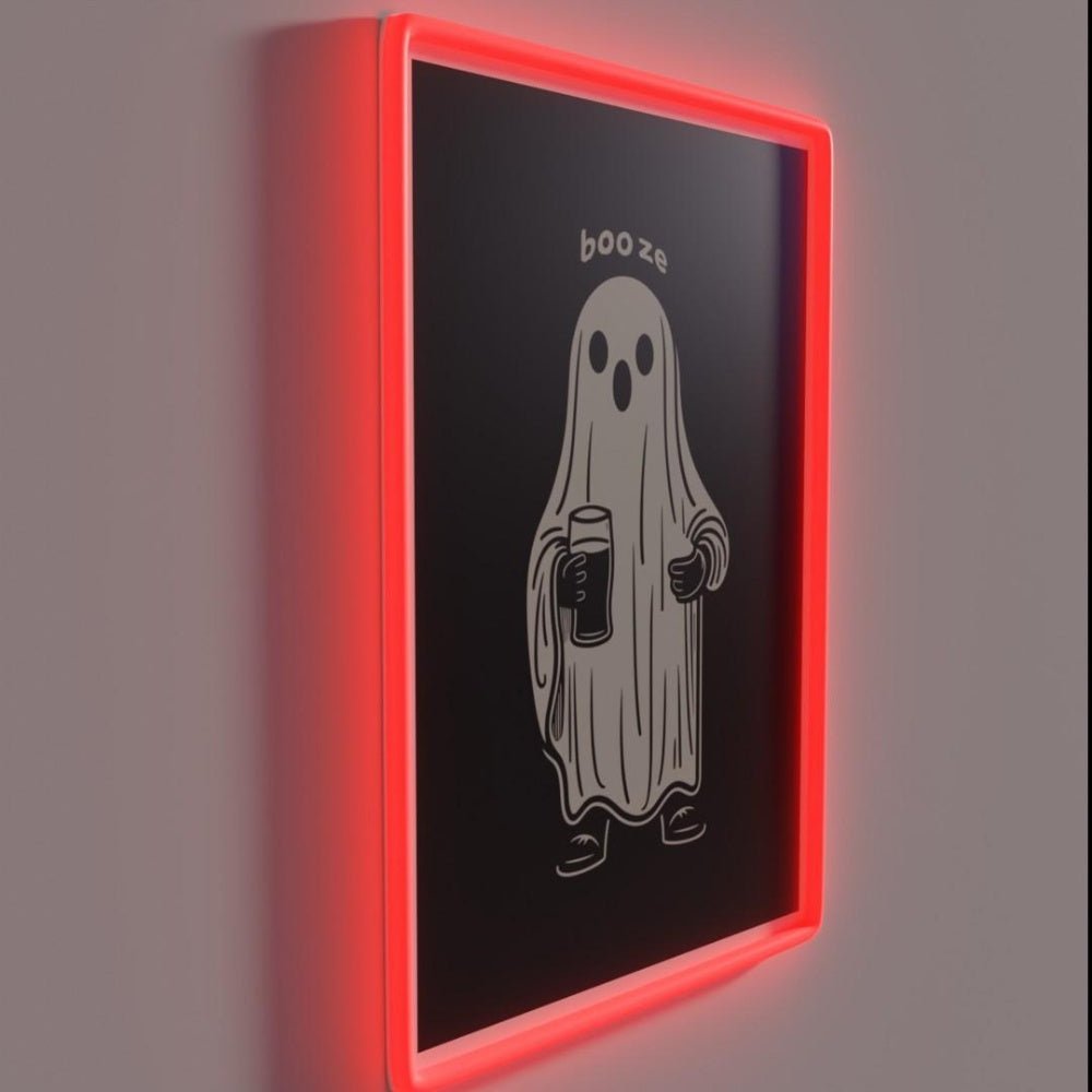 Booze Funny Halloween Ghost Rgb Led Neon Sign - Shineneon