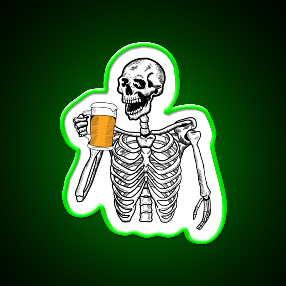 Boozy Skeleton Whiskey Drink Bar Led Neon Sign Rgb Color