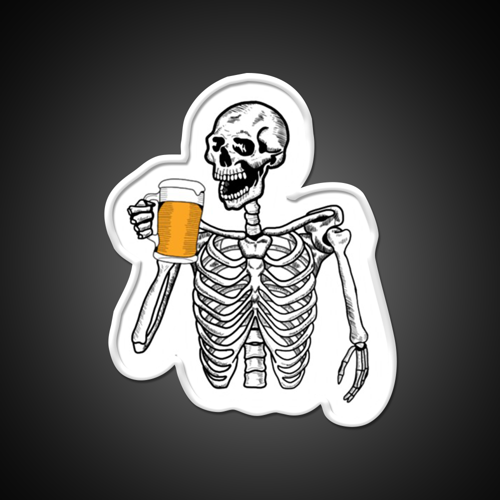 Boozy Skeleton Whiskey Drink Bar Led Neon Sign Rgb Color