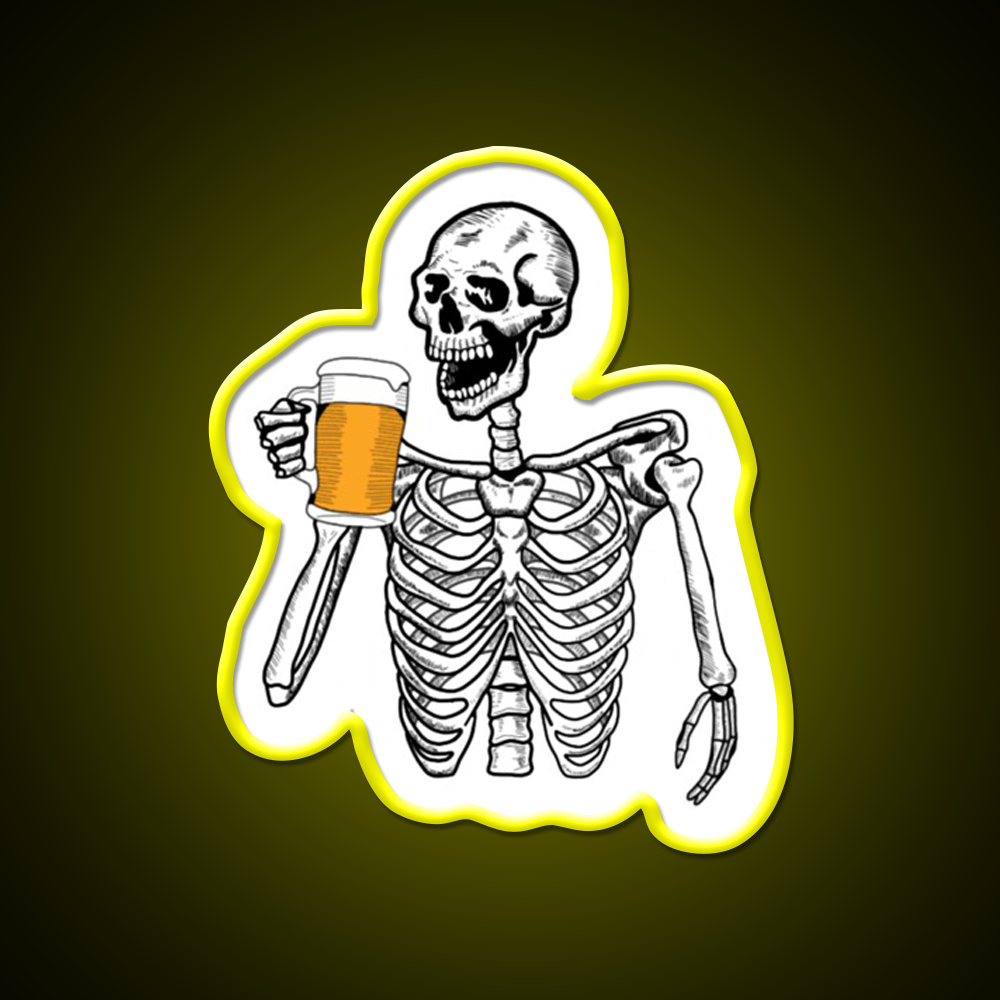 Boozy Skeleton Whiskey Drink Bar Led Neon Sign Rgb Color