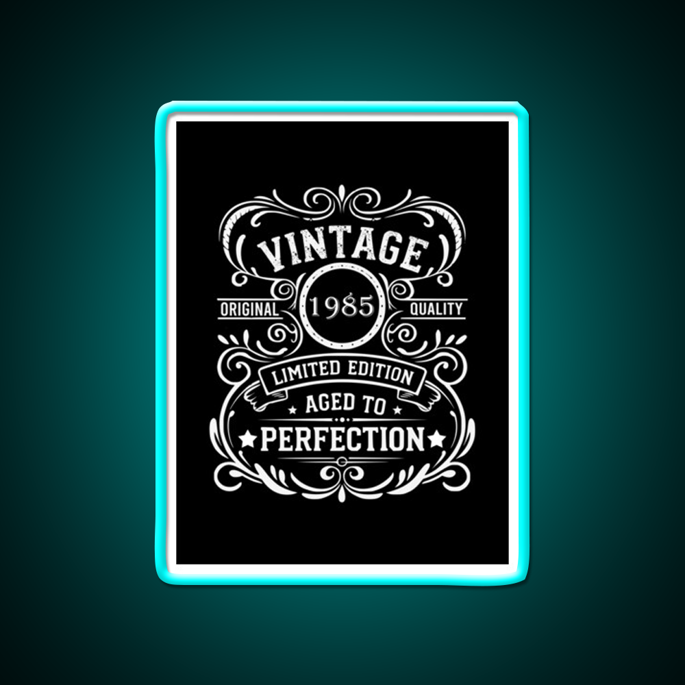 Born In 1985 Vintage 40Th Birthday Themed Whiskey Drink Bar Led Neon Sign Rgb Color