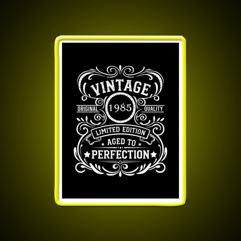 Born In 1985 Vintage 40Th Birthday Themed Whiskey Drink Bar Led Neon Sign Rgb Color