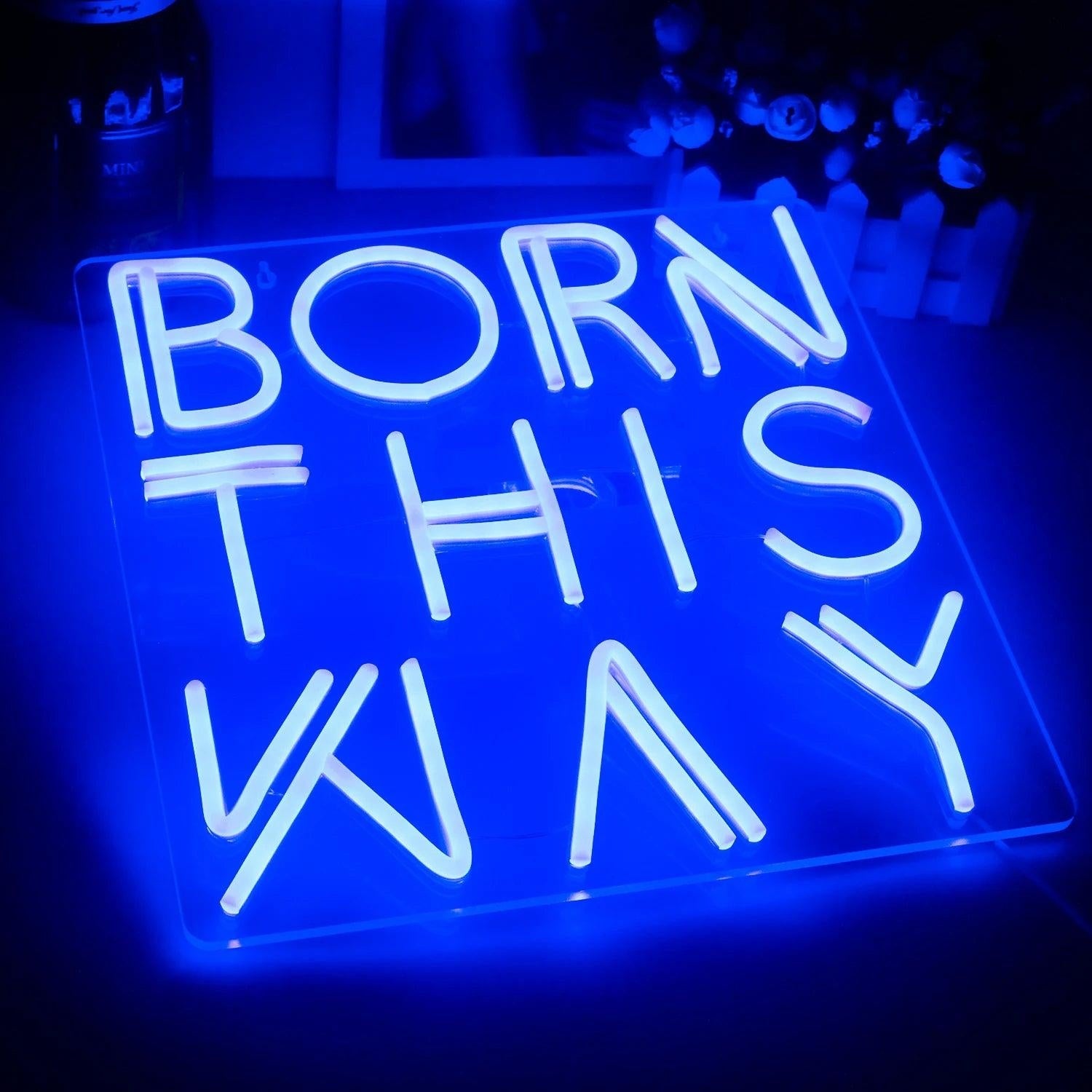 Born This Way Blue White Led Neon Sign For Bedroom Studio Party Decor | Shineneon