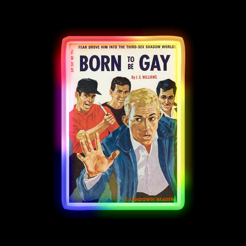 Born To Be Vintage Pulp Magazine Cover Gym Fitness Led Neon Sign Rgb Color - LED neon sign close-up detail