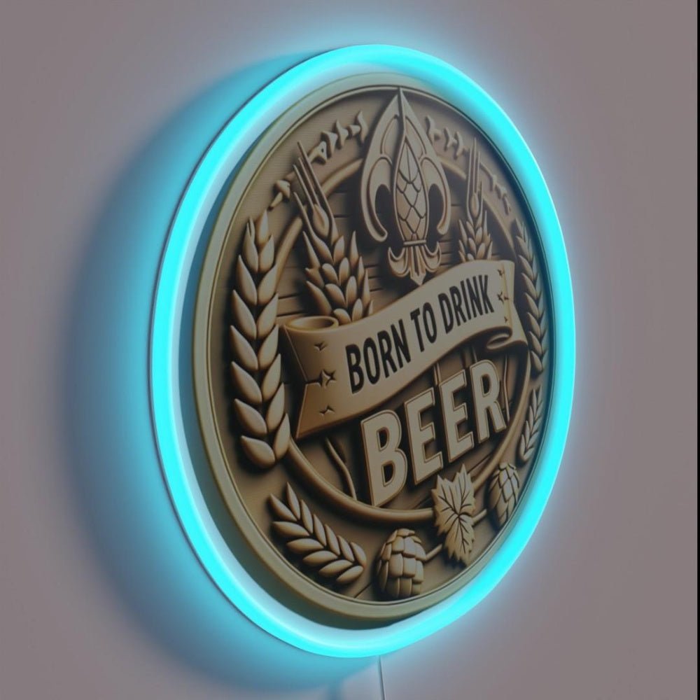 Born To Drink Beer Born Rgb Led Neon Sign Bar Wall Decor - Shineneon