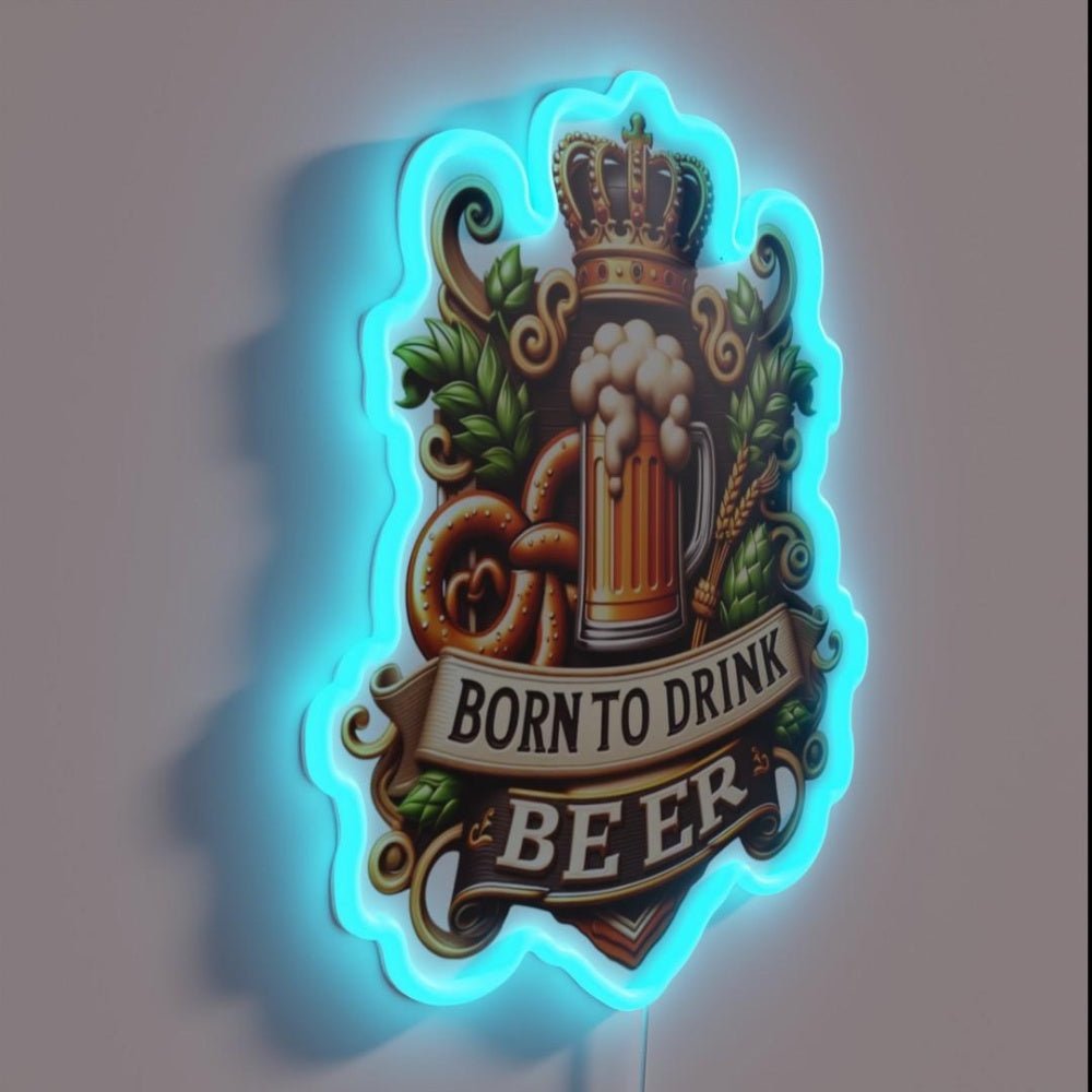 Born To Drink Beer Born Rgb Led Neon Sign Restaurant Wall Art - Shineneon