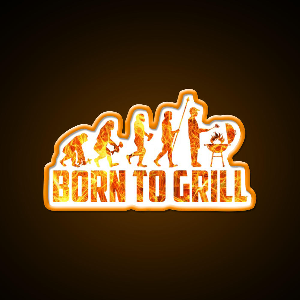Born To Grill Barbecue Chef Man Cave Bar Led Neon Sign Rgb Color - LED neon sign view 6