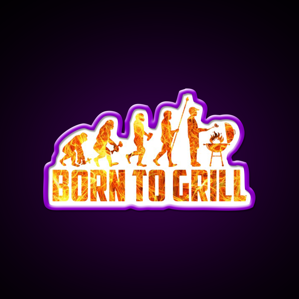 Born To Grill Barbecue Chef Man Cave Bar Led Neon Sign Rgb Color - LED neon sign view 9