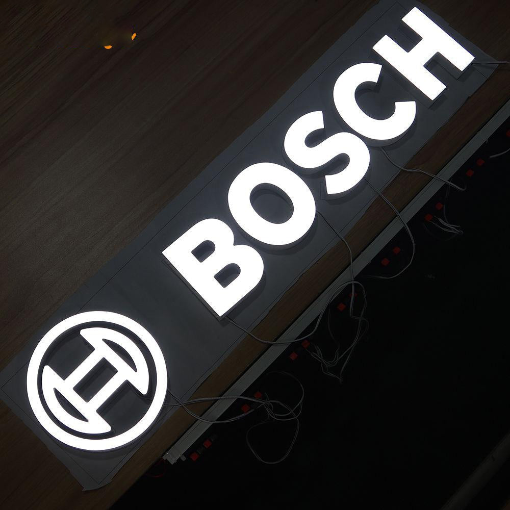 Bosch With Logo 3D Frontlit Letters Metal Led Sign