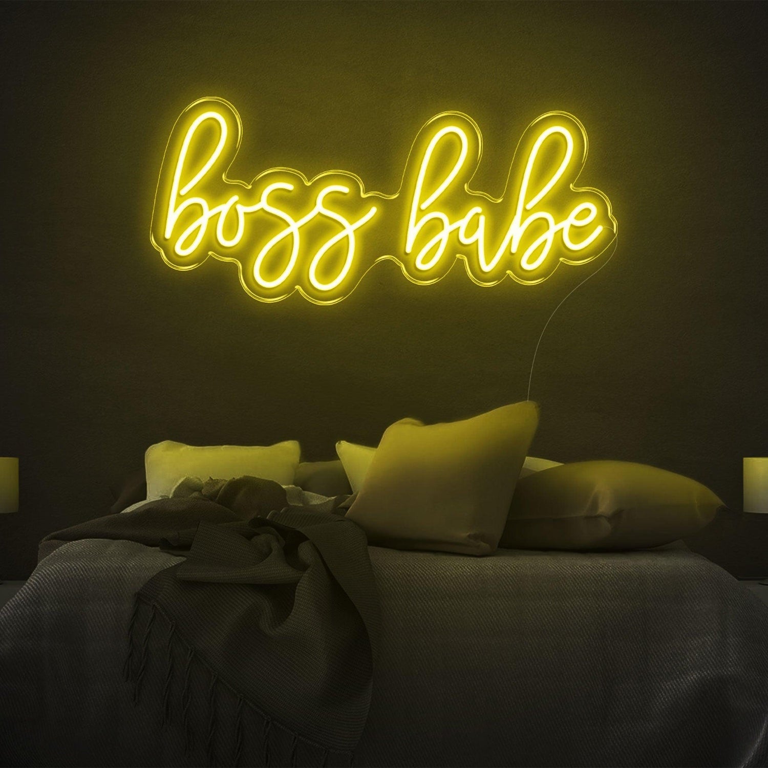Boss Babe Amber Glow Led Neon Sign For Bedroom Wall Decor | Shineneon