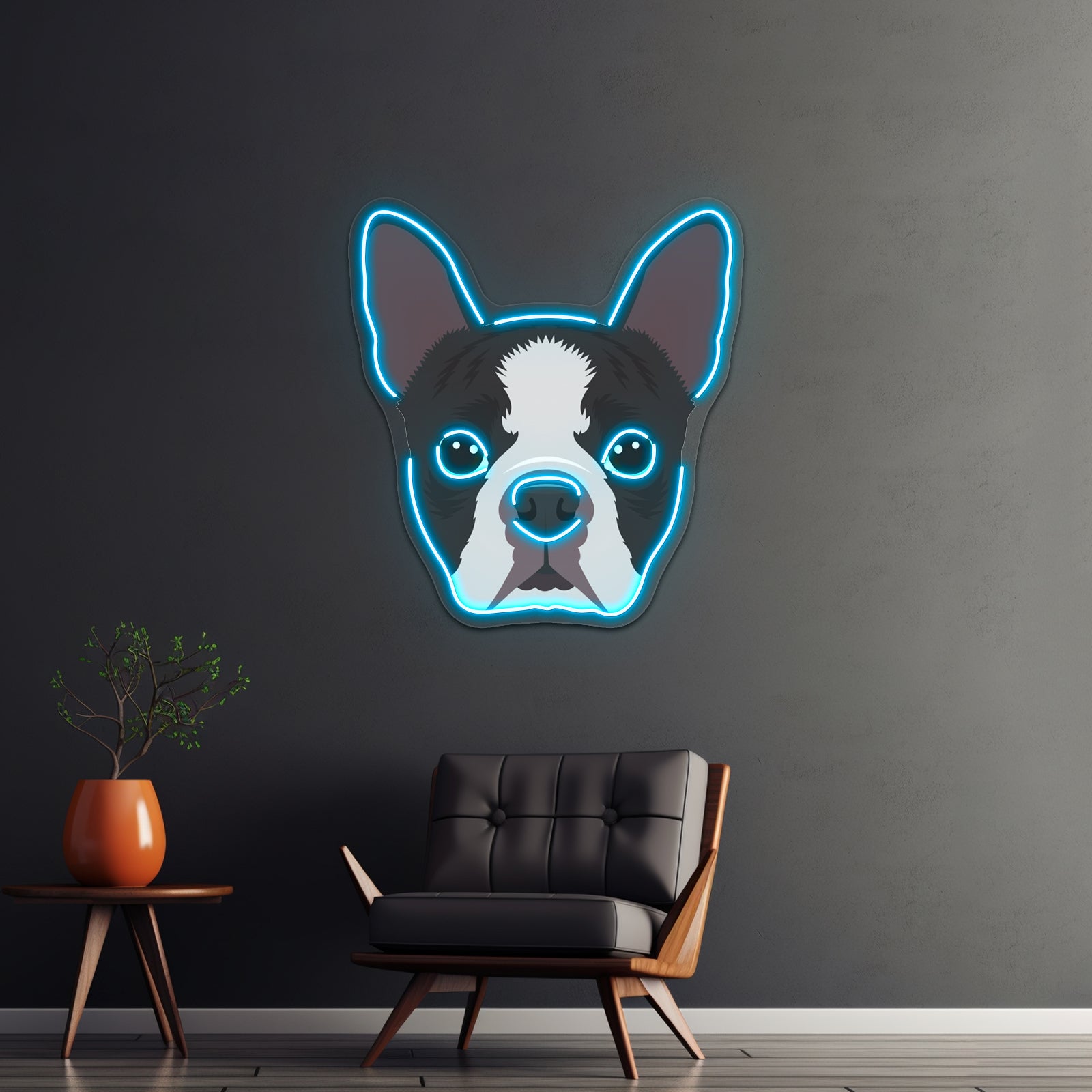 Boston Terrier Artwork Led Neon Sign
