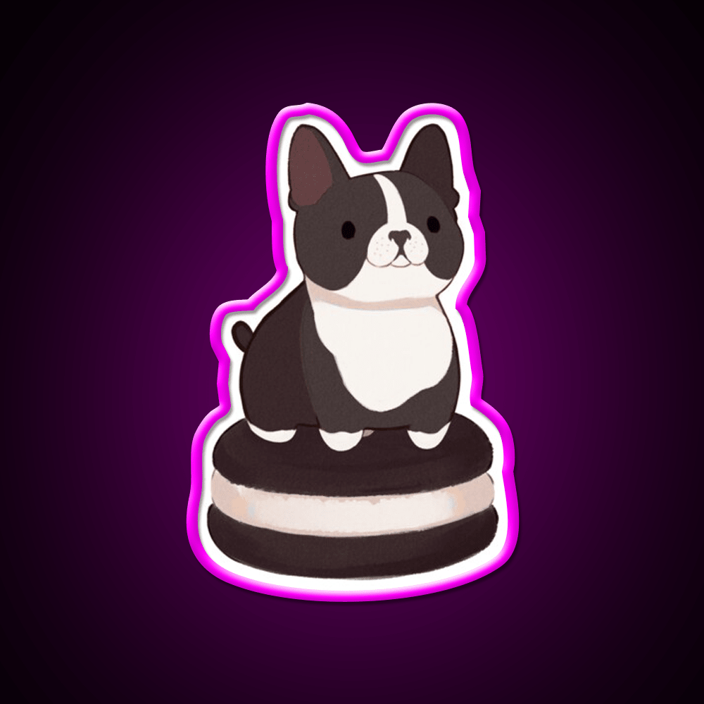 Boston Terrier Whoopie Pie Snack Food Led Neon Sign Rgb Color - Shineneon