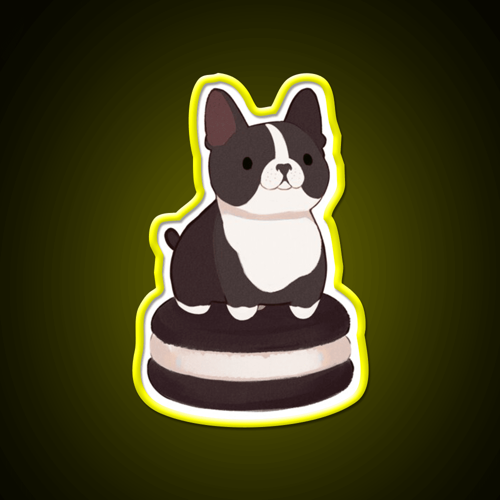 Boston Terrier Whoopie Pie Snack Food Led Neon Sign Rgb Color - Shineneon