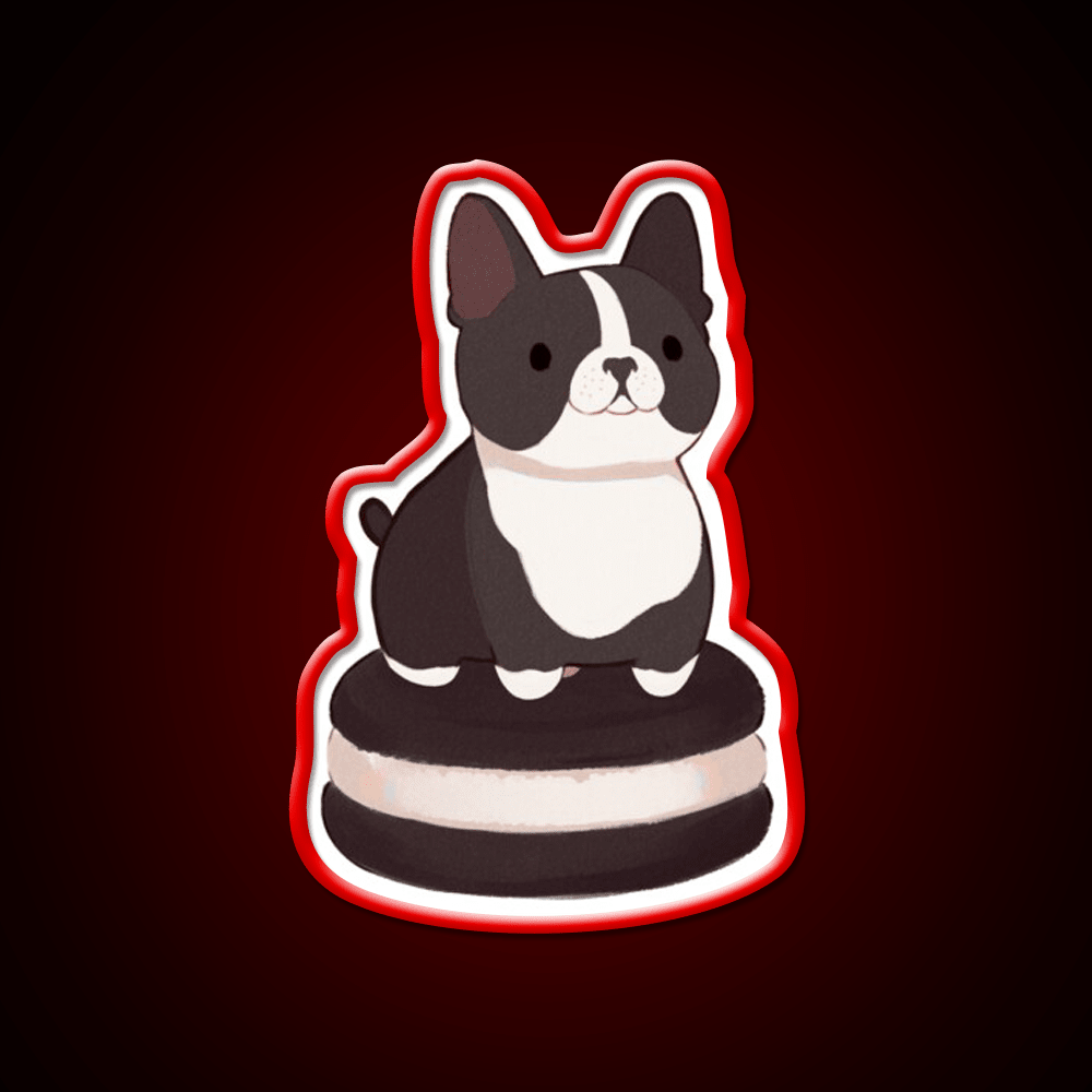 Boston Terrier Whoopie Pie Snack Food Led Neon Sign Rgb Color - Shineneon