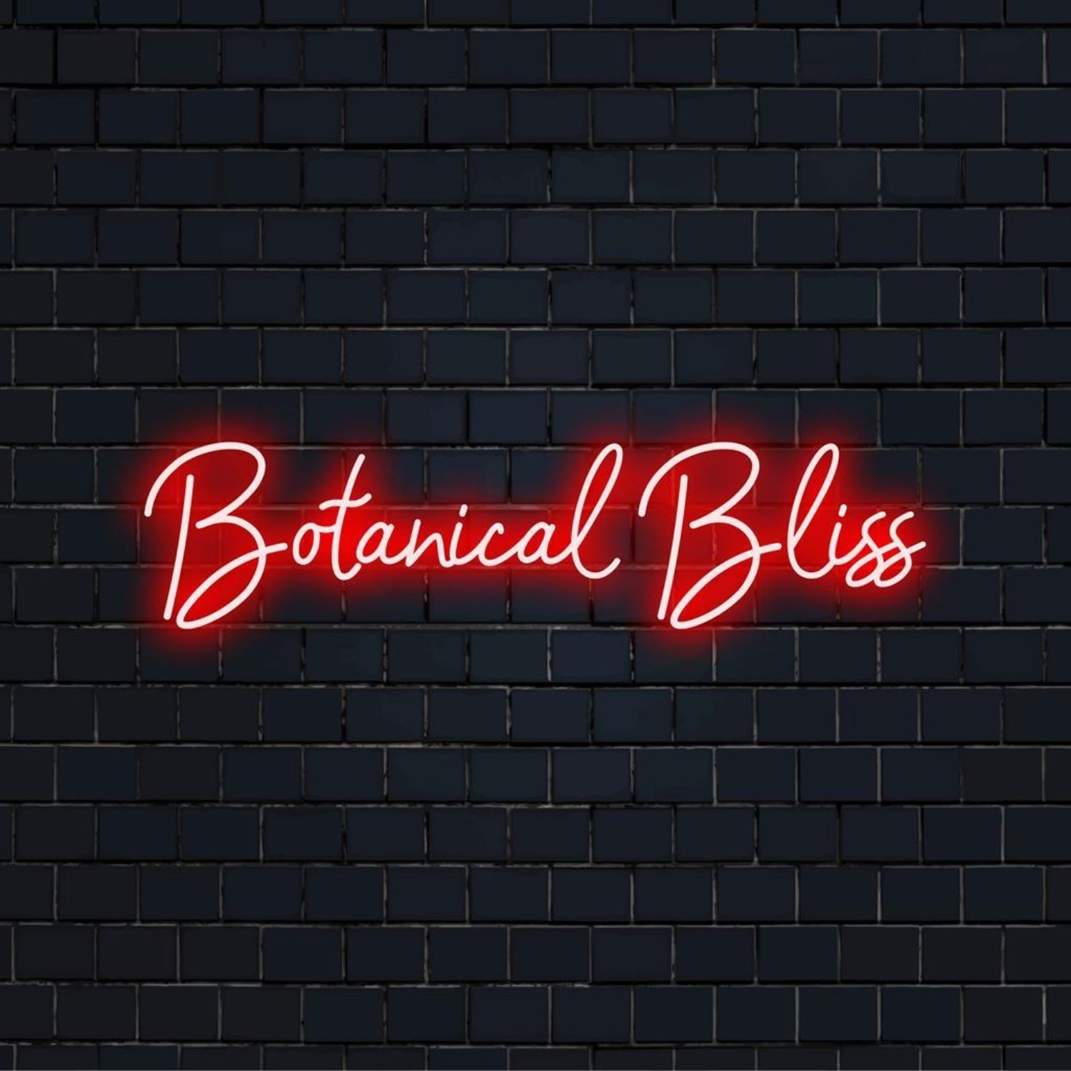 Botanical Bliss Red Glow White Text Led Neon Sign For Botanical Shop Wall Art | Shineneon