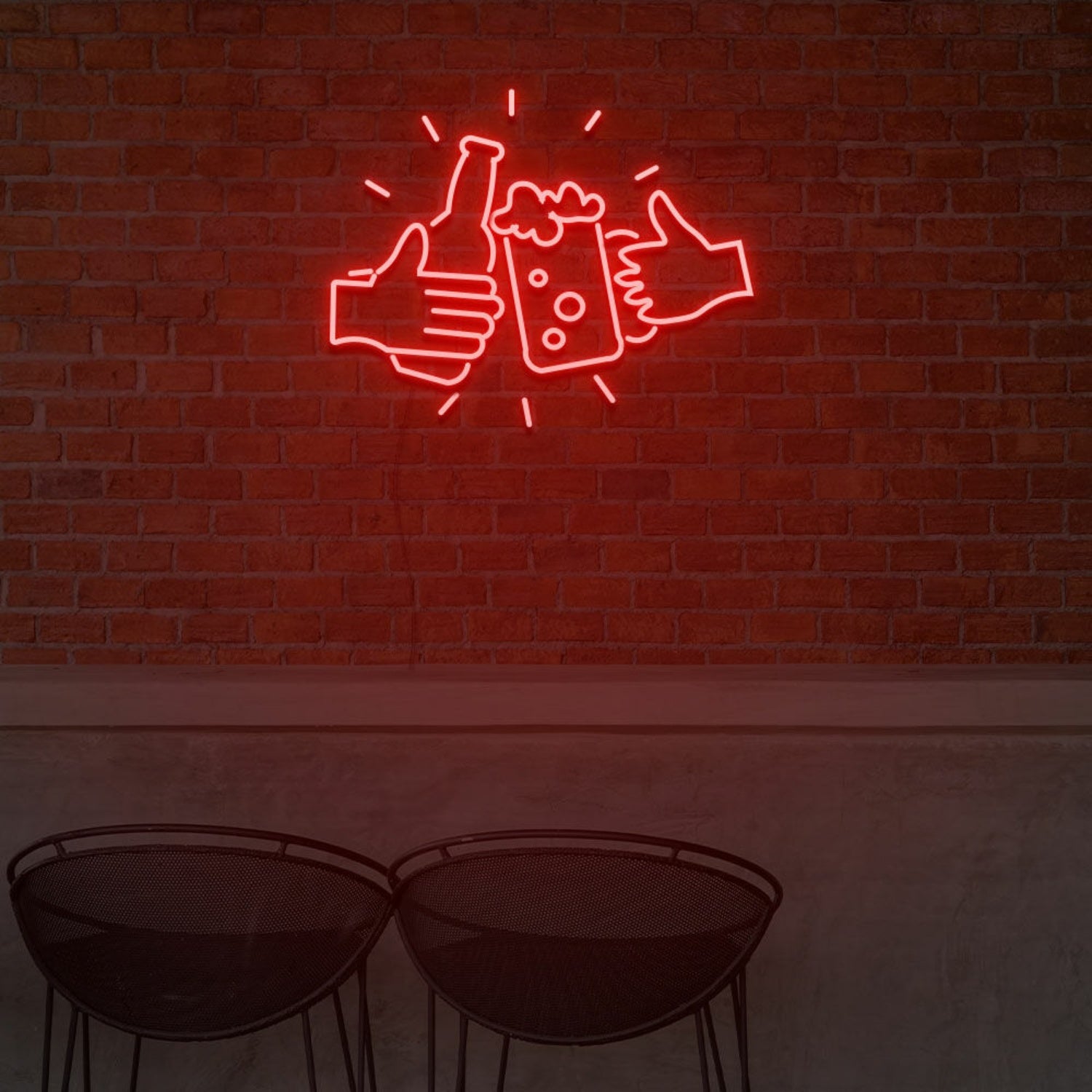 Bottle Beer And Glass Beer For Bar Neon Light Signs For Wedding Bar Party | Shineneon