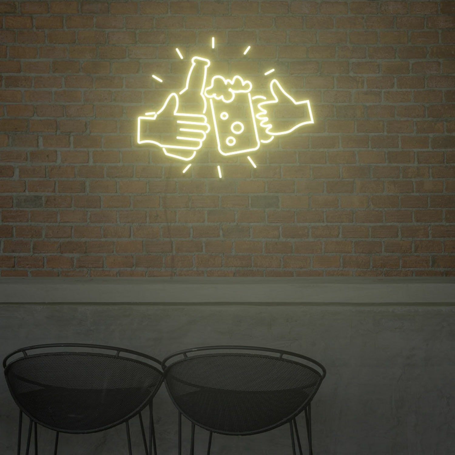 Bottle Beer And Glass Beer For Bar Neon Light Signs For Wedding Bar Party | Shineneon