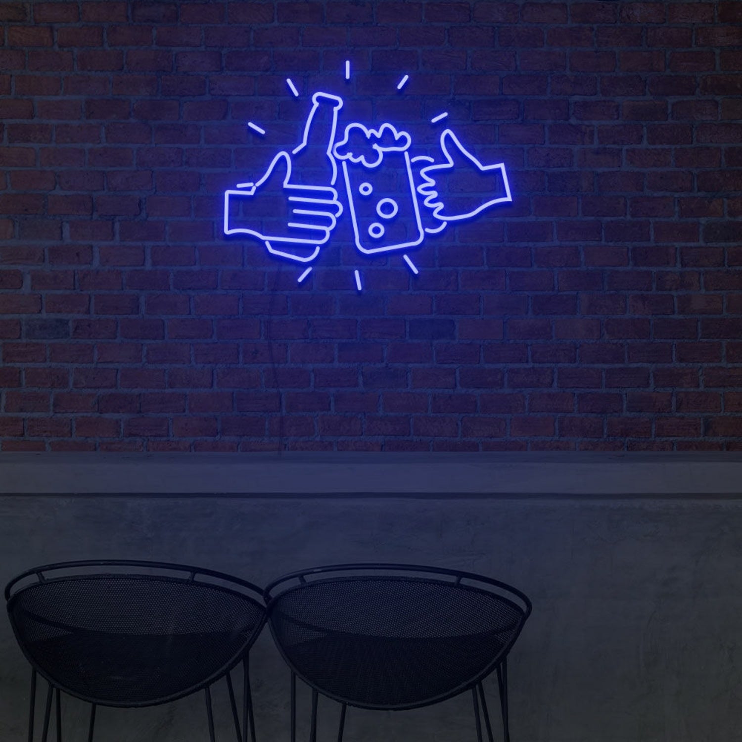 Bottle Beer And Glass Beer For Bar Neon Light Signs For Wedding Bar Party | Shineneon