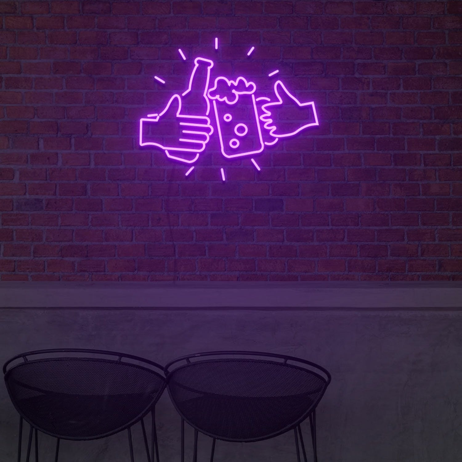 Bottle Beer And Glass Beer For Bar Neon Light Signs For Wedding Bar Party | Shineneon