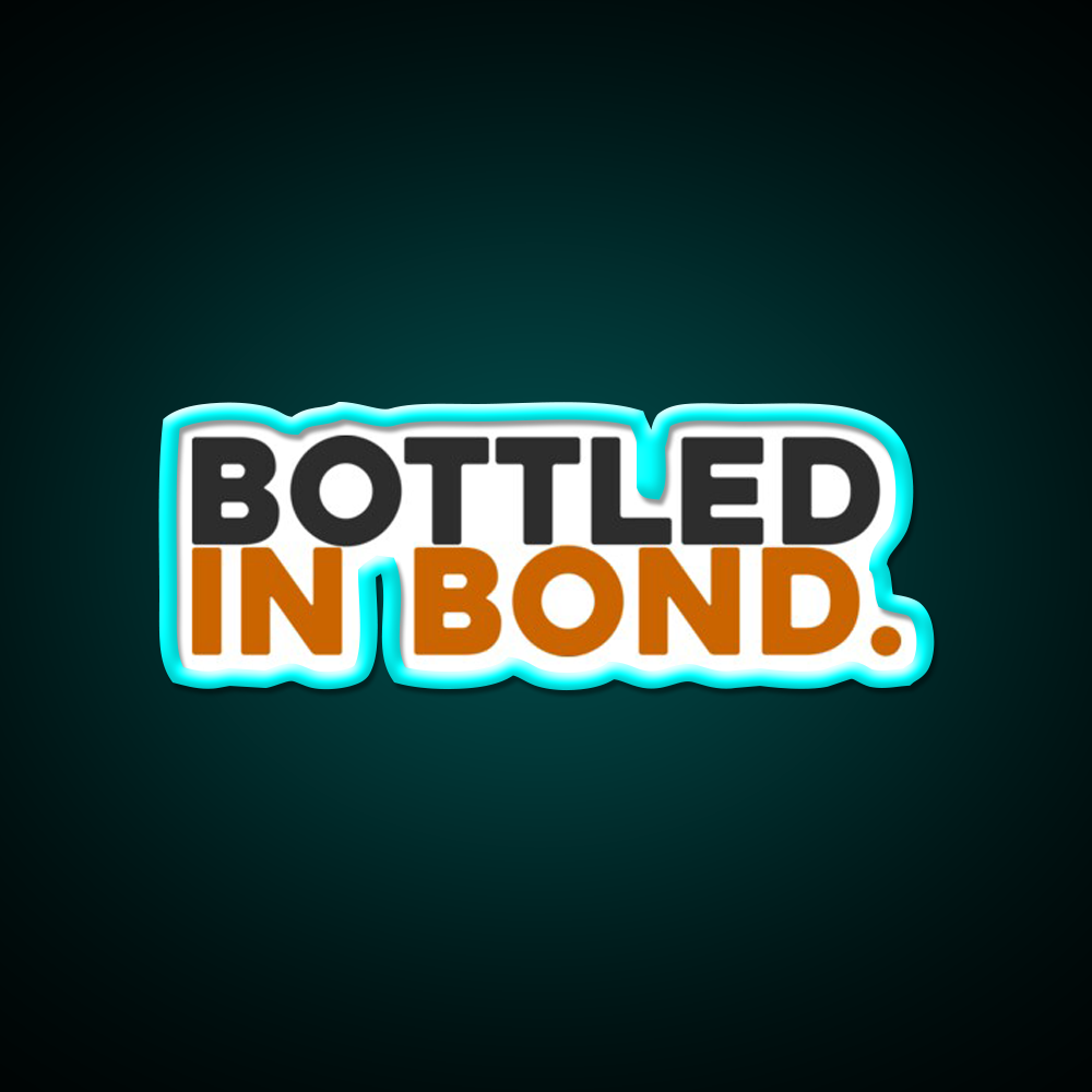 Bottled In Bond Cocktail Bar Decor Led Neon Sign Rgb Color - Size and dimension reference