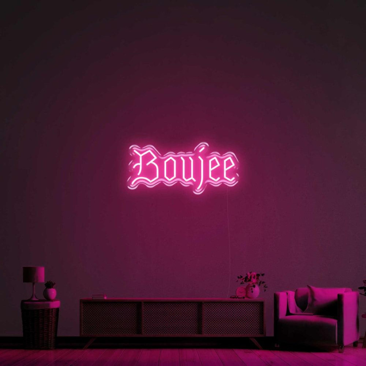 Boujee Vibrant Green Curvy Decorative Led Neon Sign For Living Room | Shineneon