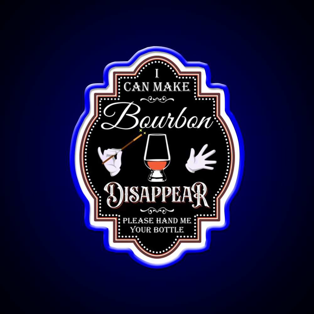 Bourbon Disappear Black Whiskey Drink Bar Led Neon Sign Rgb Color