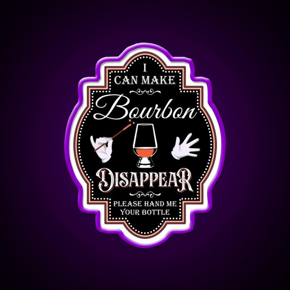 Bourbon Disappear Black Whiskey Drink Bar Led Neon Sign Rgb Color - Shineneon