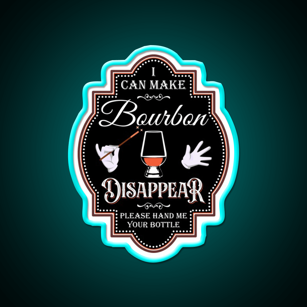 Bourbon Disappear Black Whiskey Drink Bar Led Neon Sign Rgb Color - Shineneon