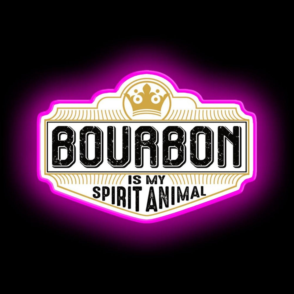 Bourbon Is My Spirit Animal Neon Sign