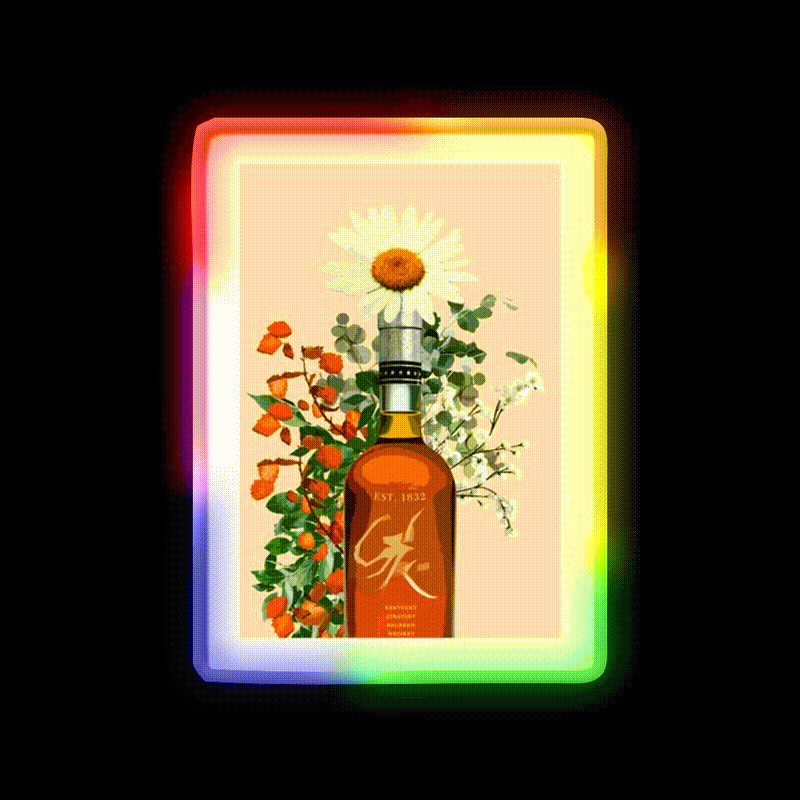Bourbon Whiskey Artwork Whiskey Drink Bar Led Neon Sign Rgb Color
