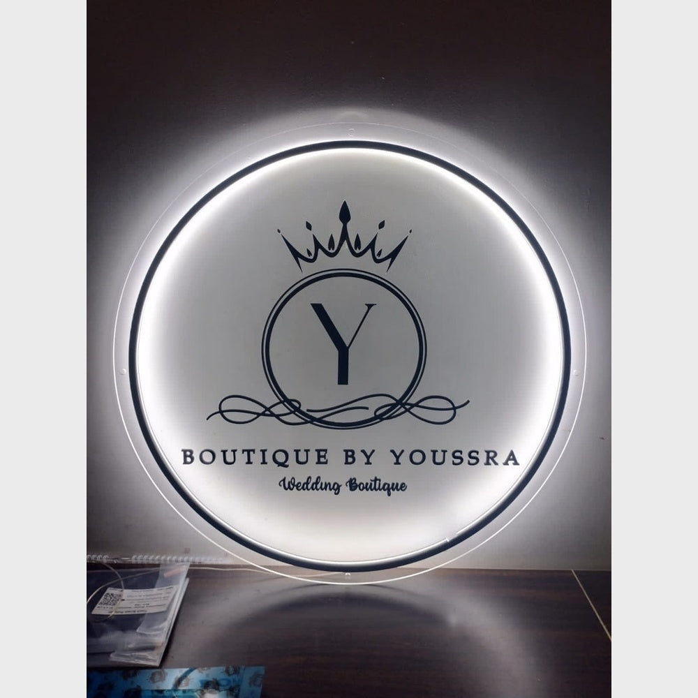 Boutique By Youssra Wedding Boutique Acrylic Business Logo Sign