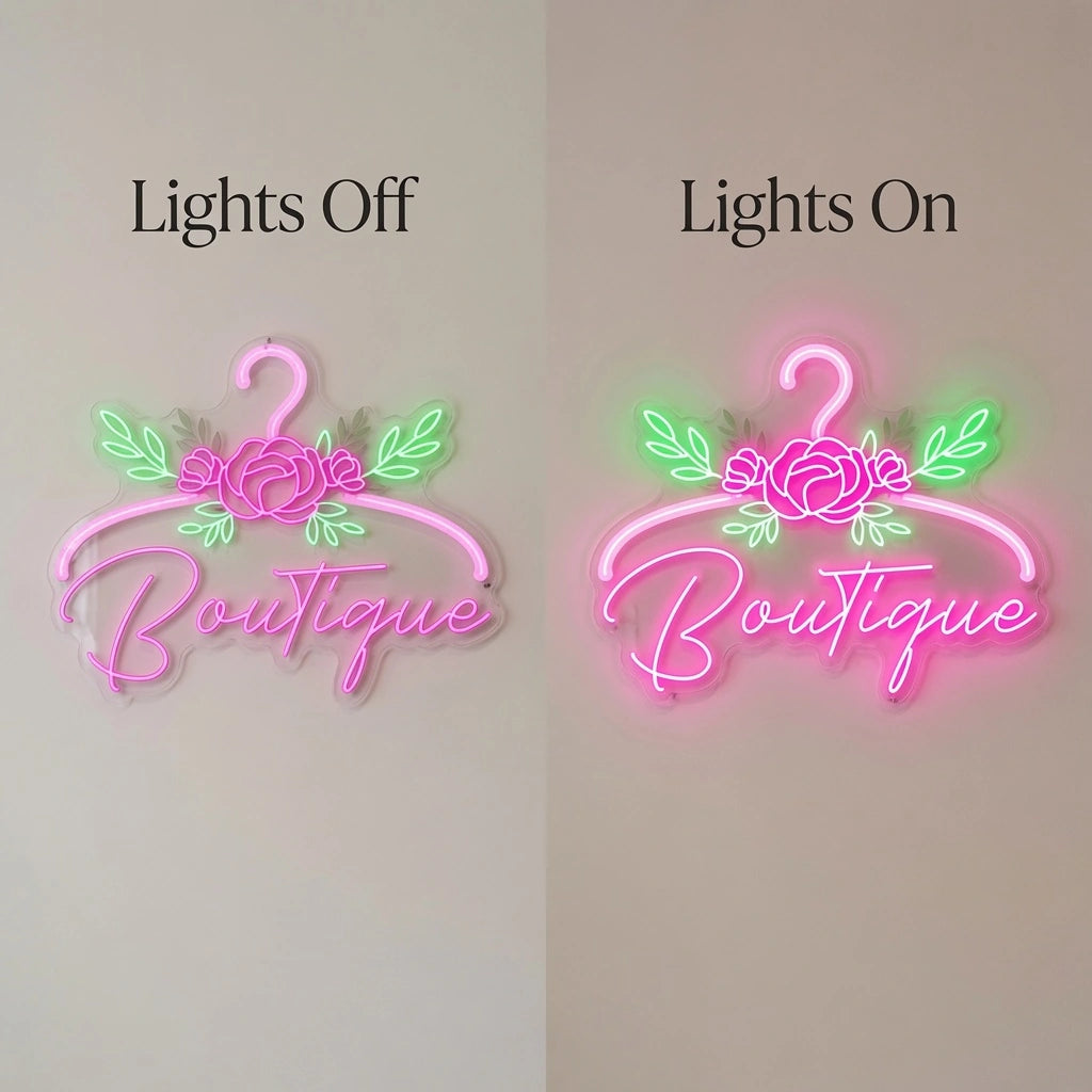 Boutique LED Neon Sign Home Wall Art - 06 Day Night Comparison