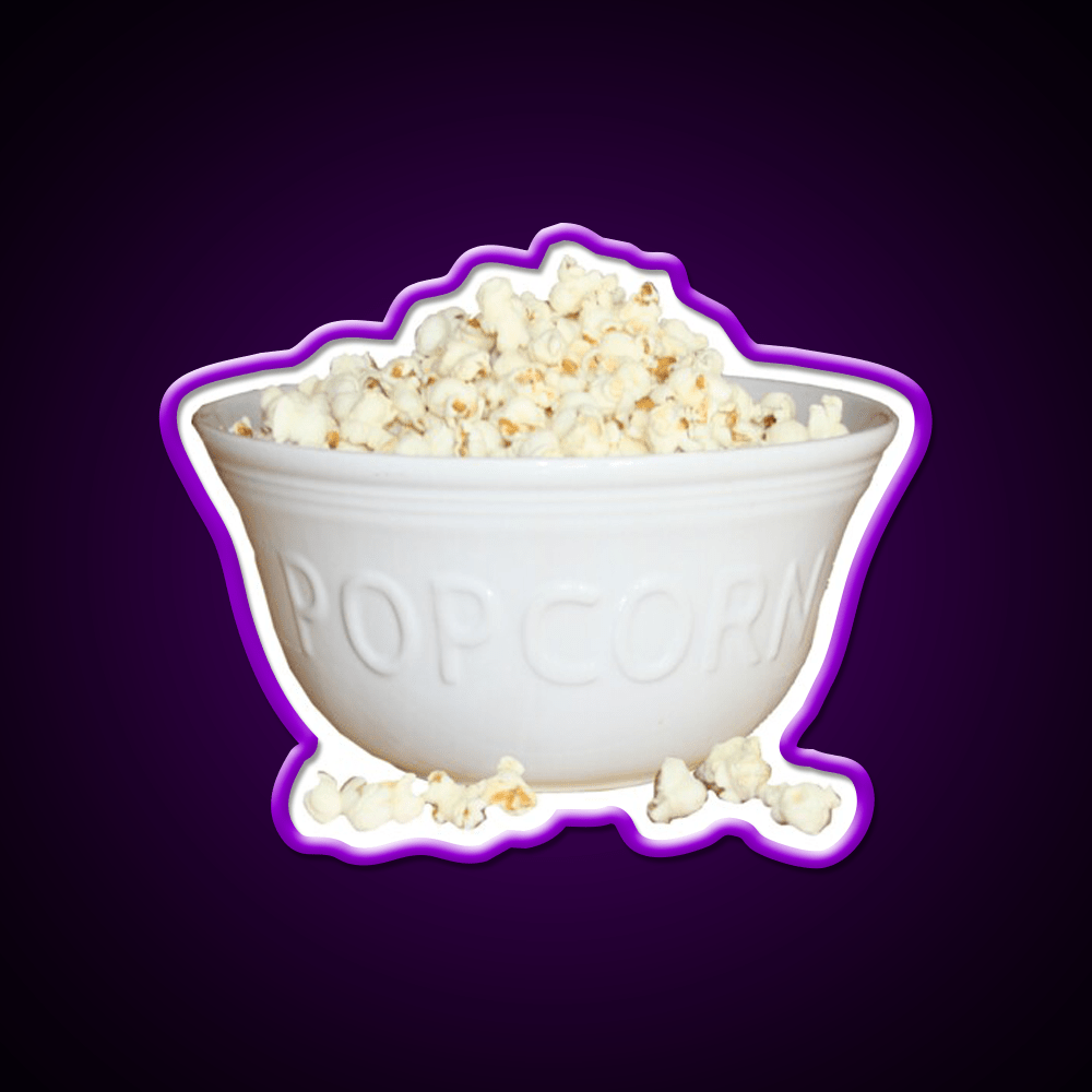 Bowl Of Popcorn Snack Food Led Neon Sign Rgb Color - Shineneon