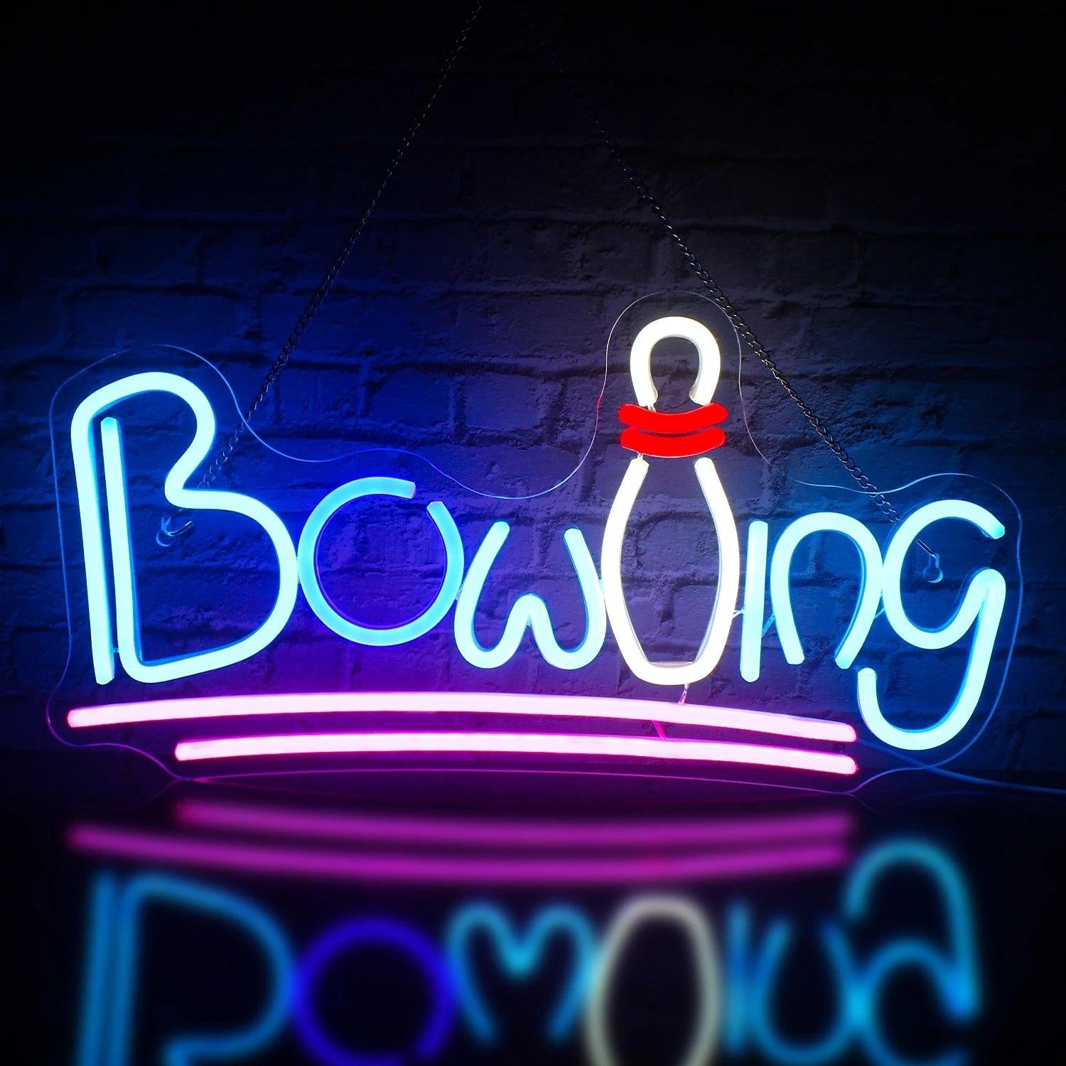 Bowling Led Neon Sign With Multi-Color Bowling Pin Design For Game Room Bar Decor | Shineneon