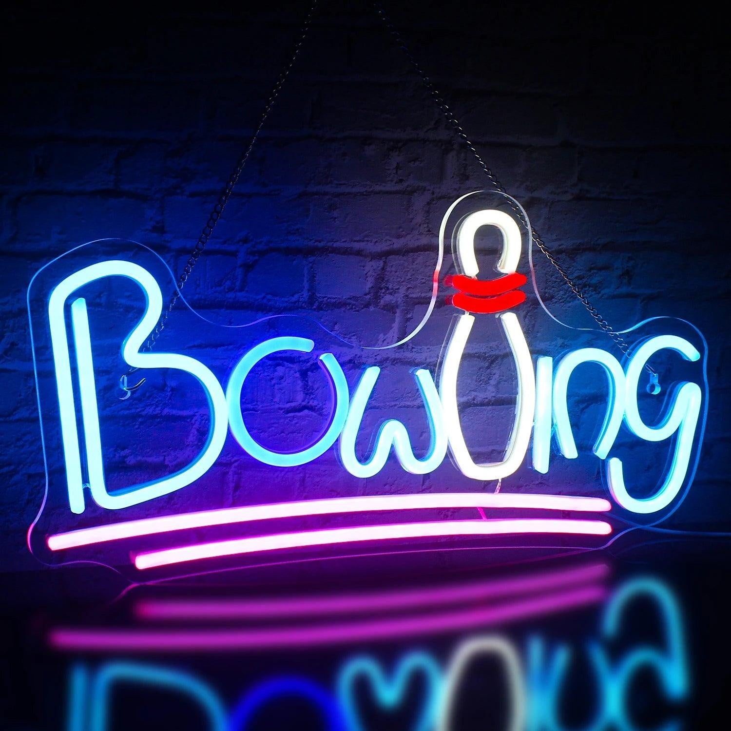 Bowling Led Neon Sign With Multi-Color Bowling Pin Design For Game Room Bar Decor | Shineneon