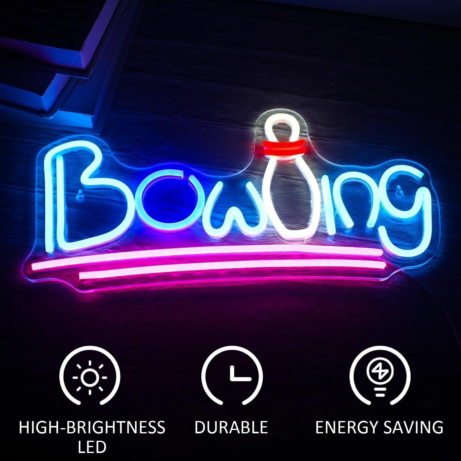 Bowling Led Neon Sign With Multi-Color Bowling Pin Design For Game Room Bar Decor | Shineneon