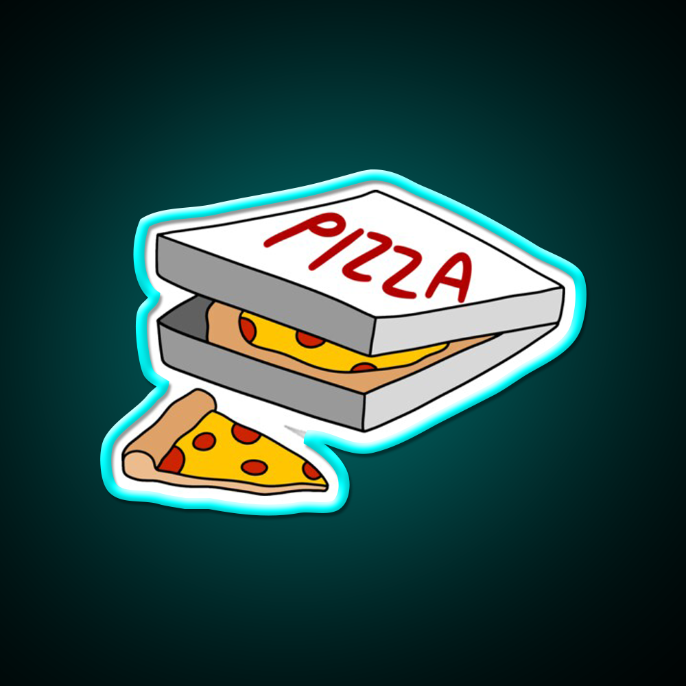 Box Full Of Pizza Fast Food Led Neon Sign For Burger Place Rgb Color