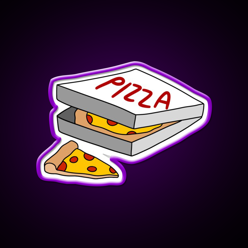 Box Full Of Pizza Fast Food Led Neon Sign For Burger Place Rgb Color