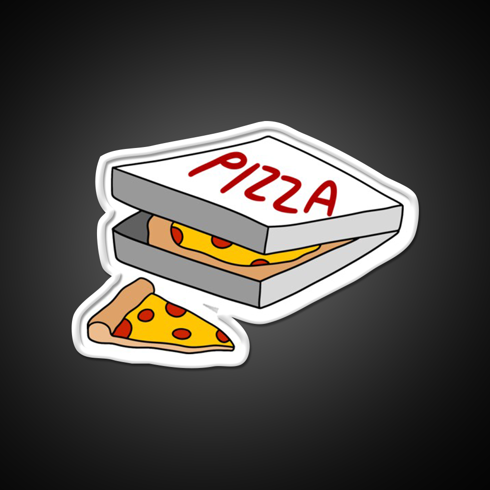 Box Full Of Pizza Fast Food Led Neon Sign For Burger Place Rgb Color